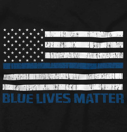 Black2|Blue Lives Matter Flag V-Neck T-Shirt|Tactical Tees