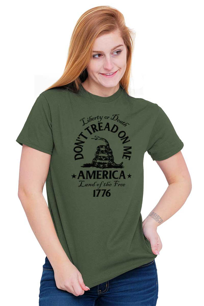 Female_MilitaryGreen2|Dont Tread on Me T-Shirt|Tactical Tees