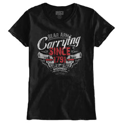 Black1|Carrying Since Ladies T-Shirt|Tactical Tees