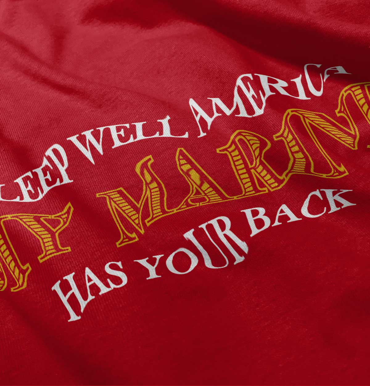CherryRed|This Marine Has Your Back Junior Fit V-Neck T-Shirt|Tactical Tees