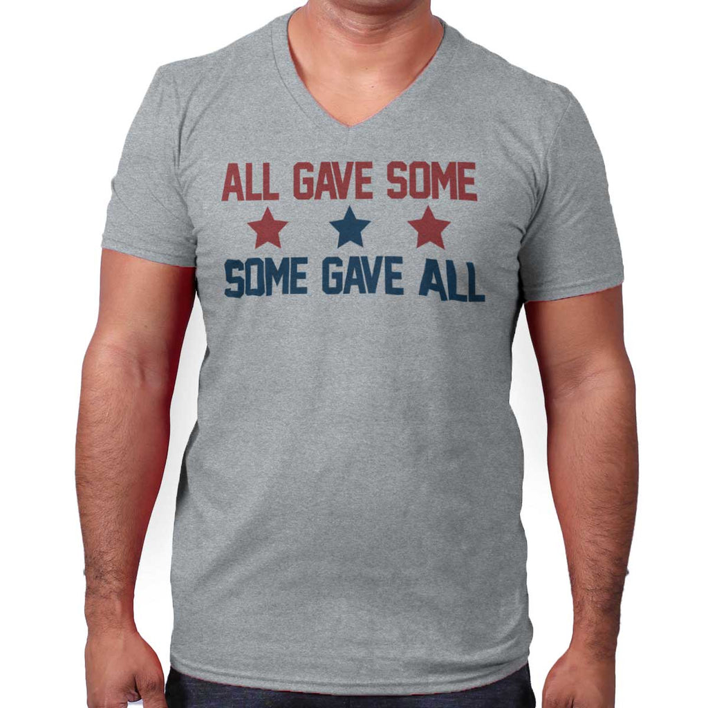SportGrey|Some Gave All V-Neck T-Shirt|Tactical Tees