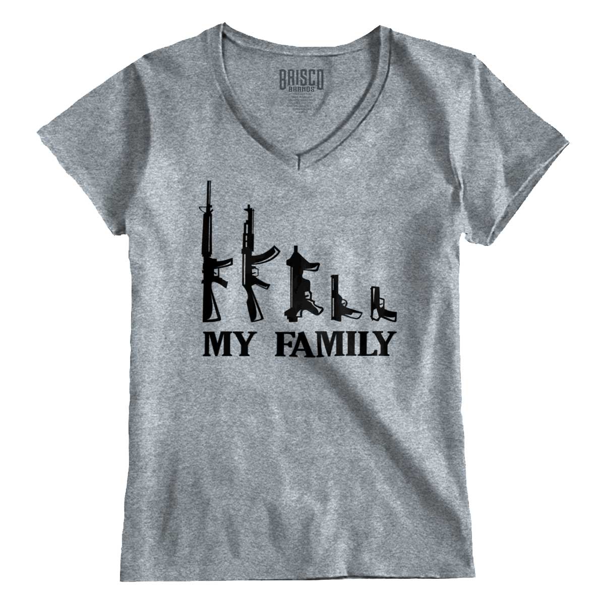 SportGrey1|My Family Junior Fit V-Neck T-Shirt|Tactical Tees