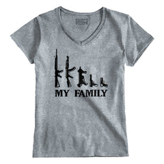 SportGrey1|My Family Junior Fit V-Neck T-Shirt|Tactical Tees