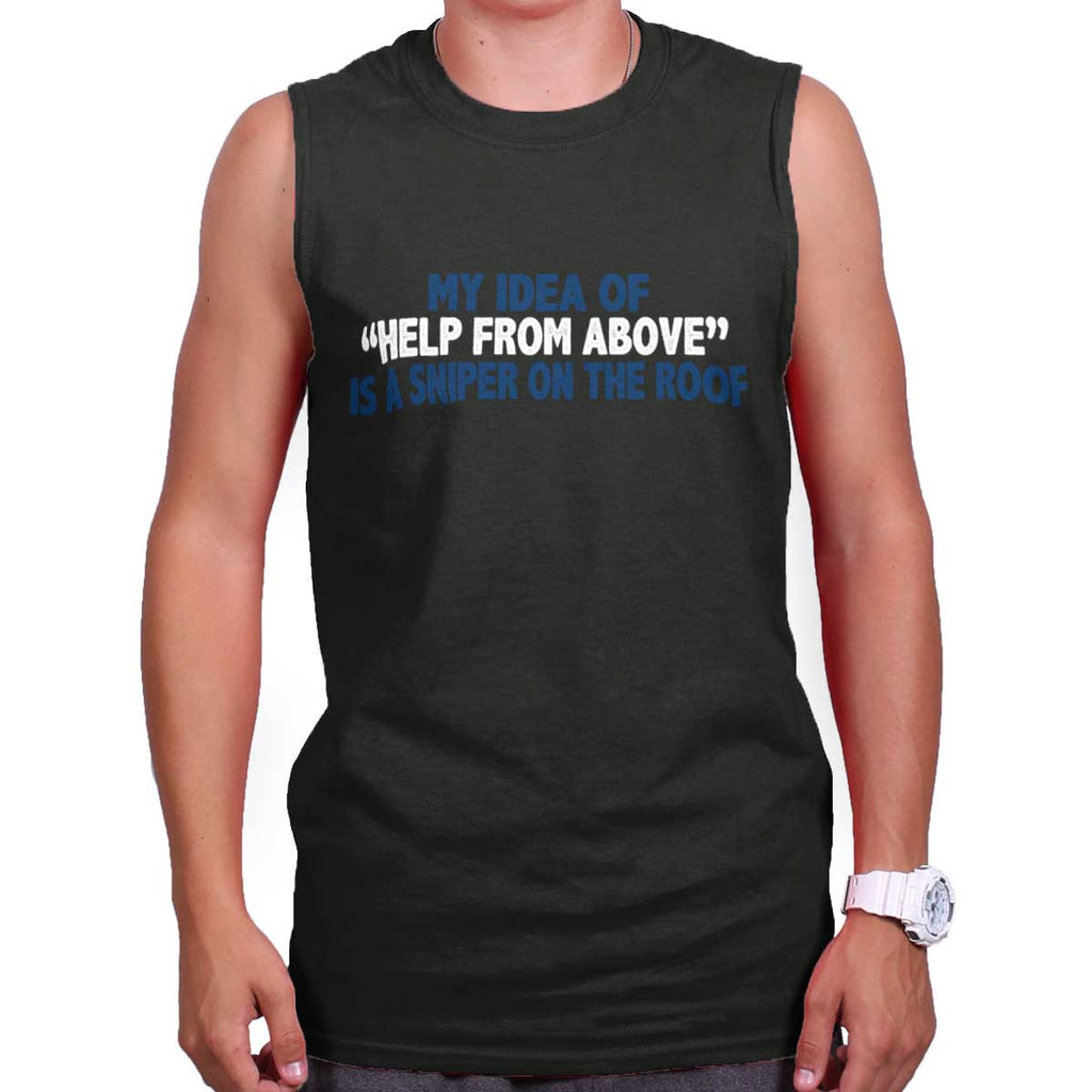 Black|Help From Above Sleeveless T-Shirt|Tactical Tees