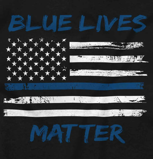 Black2|Blue Lives Matter Horizontal Ladies T-Shirt|Tactical Tees