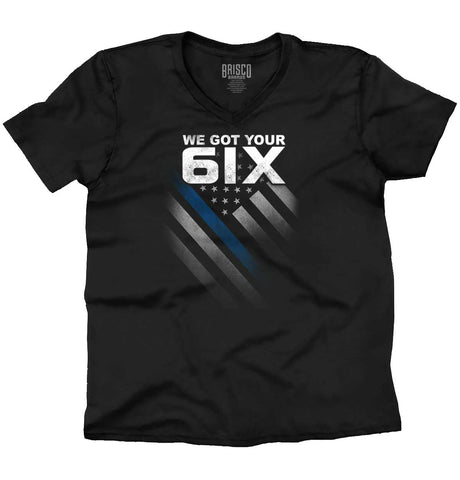 Black|Blue Lives Matter 6 V-Neck T-Shirt|Tactical Tees