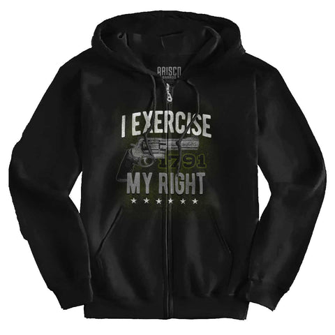 Black|I exercise My Right Zip Hoodie|Tactical Tees