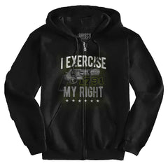 Black1|I exercise My Right Zip Hoodie|Tactical Tees