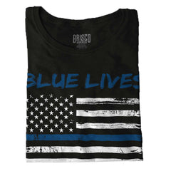 Black|Blue Lives Matter Horizontal Ladies T-Shirt|Tactical Tees
