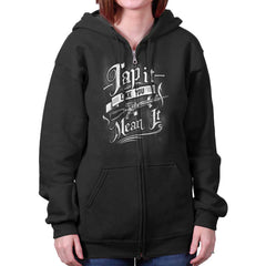 Black|Tap It Like You Mean It Zip Hoodie|Tactical Tees