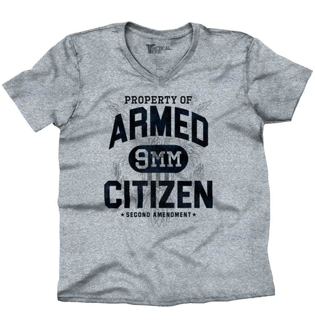SportGrey|Armed Citizen V-Neck T-Shirt|Tactical Tees
