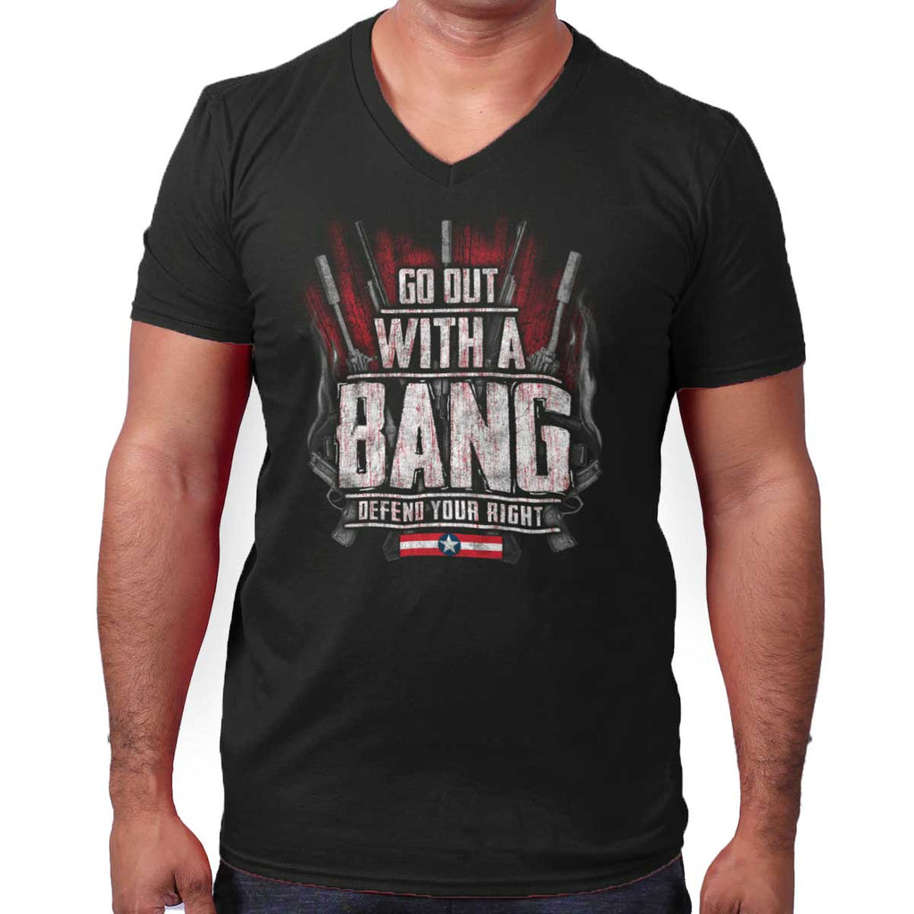 Black|Go Out With A Bang V-Neck T-Shirt|Tactical Tees