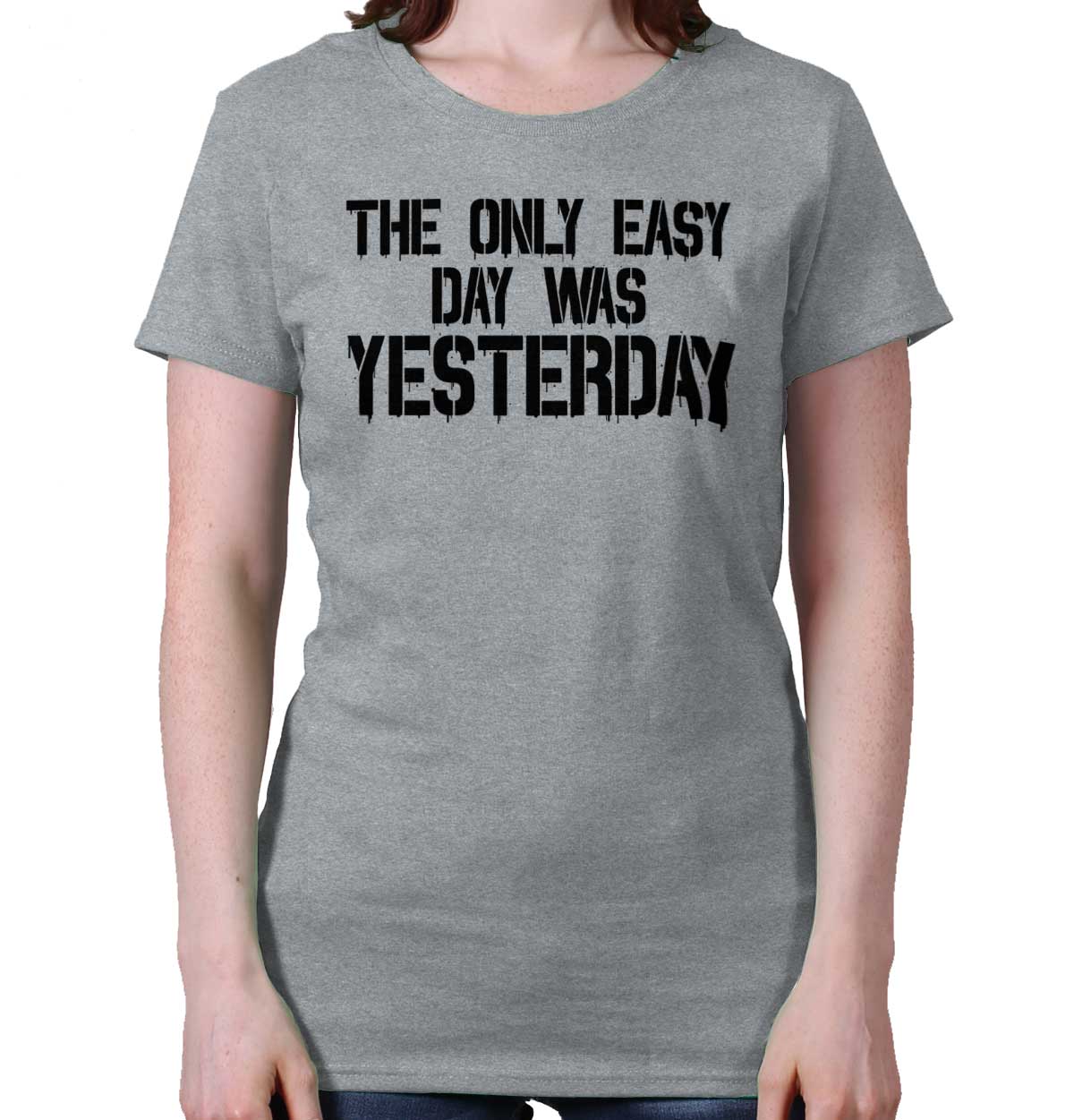 Utopia Sport Seals Distressed T-Shirt - "The Only Easy Day Was Yesterday", 100% Cotton