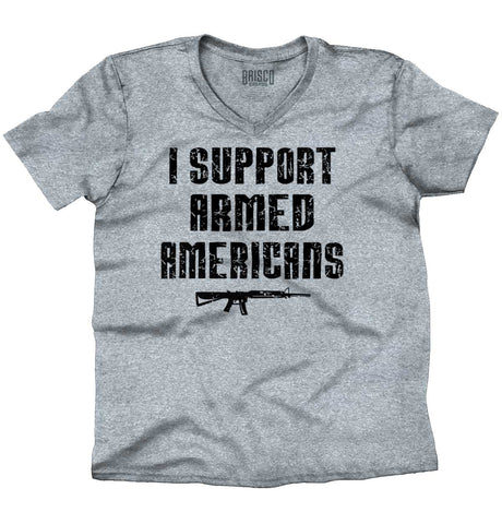SportGrey|Support Armed Americans V-Neck T-Shirt|Tactical Tees