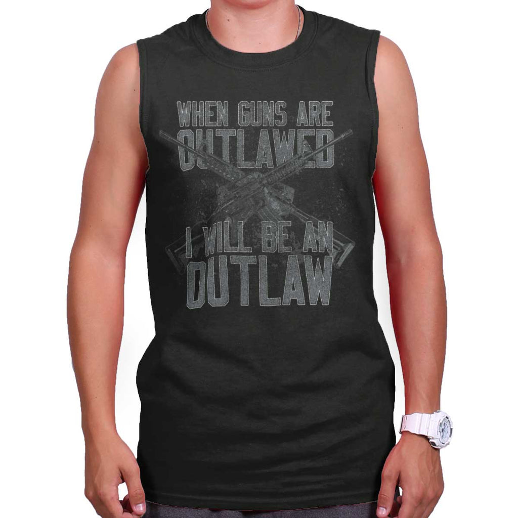 Black|Outlaw Sleeveless T-Shirt|Tactical Tees