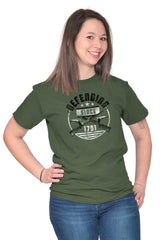 Female_MilitaryGreen1|Defending Since T-Shirt|Tactical Tees