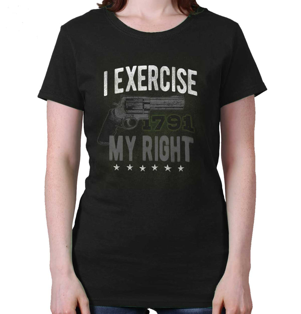 Black|I exercise My Right Ladies T-Shirt|Tactical Tees