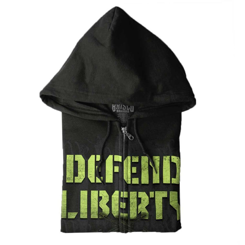 Black|Defend Liberty Zip Hoodie|Tactical Tees