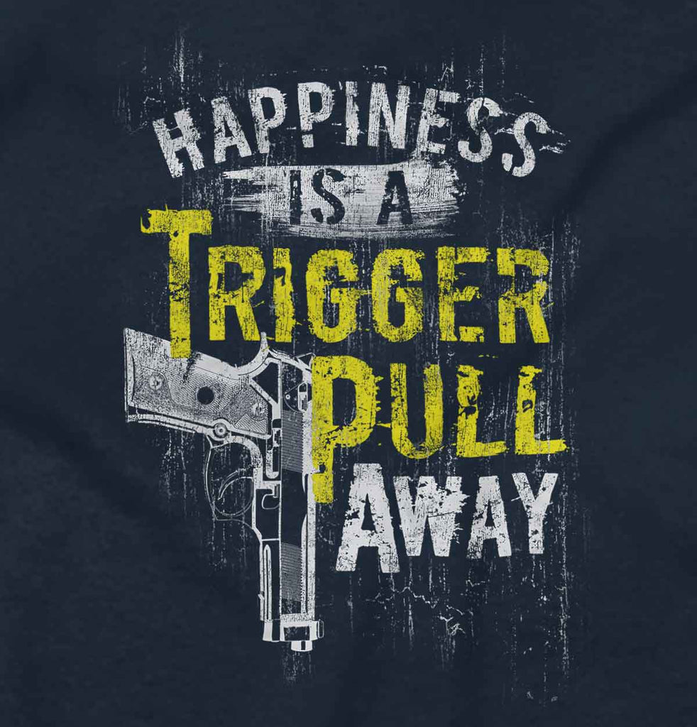 Navy2|Happiness is A Trigger Pull Away Junior Fit V-Neck T-Shirt|Tactical Tees