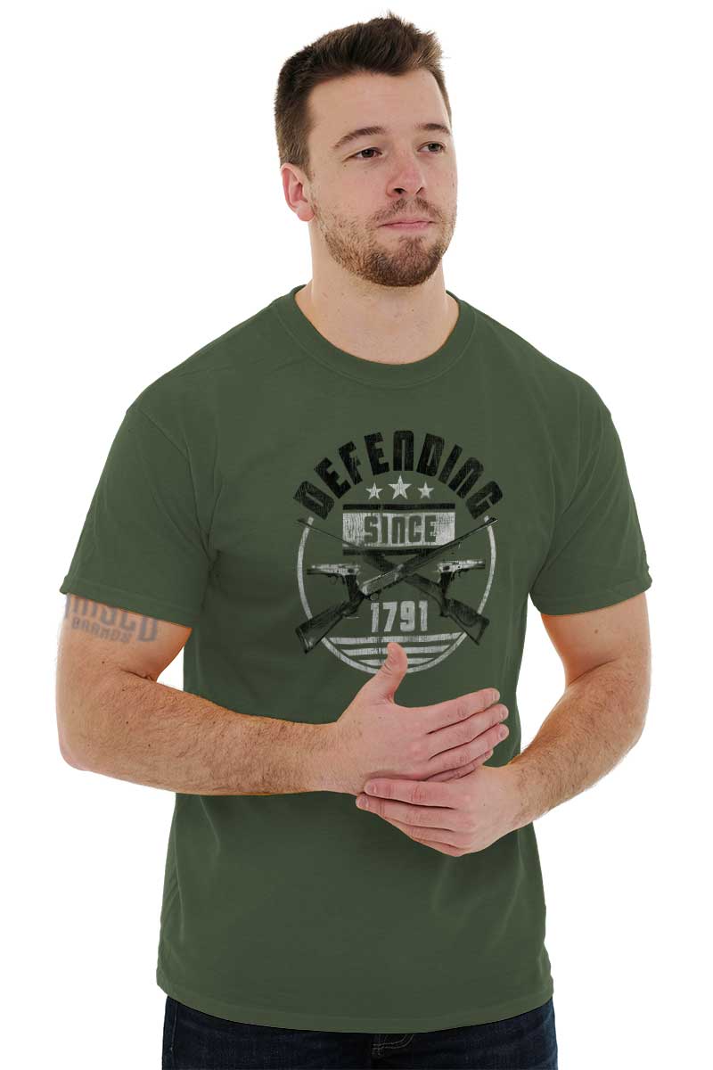 Male_MilitaryGreen3|Defending Since T-Shirt|Tactical Tees
