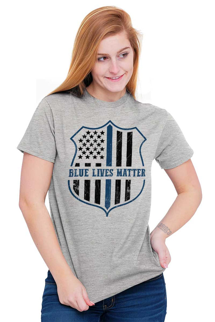 Female_SportGrey2|Blue Lives Matter Flag T-Shirt|Tactical Tees