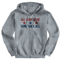 SportGrey1|Some Gave All Zip Hoodie|Tactical Tees