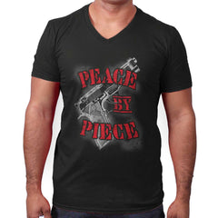 Black|Peace by Piece V-Neck T-Shirt|Tactical Tees