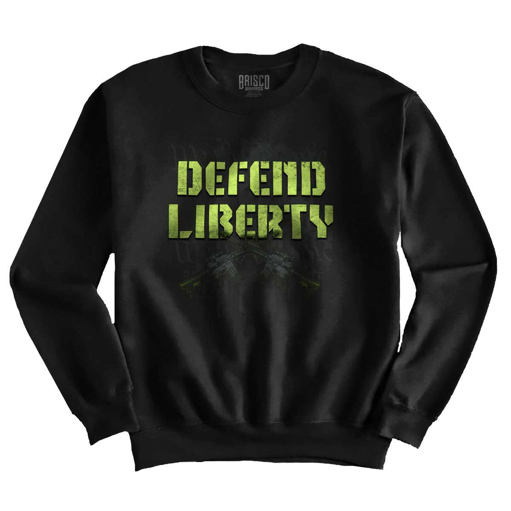 Black1|Defend Liberty Crewneck Sweatshirt|Tactical Tees