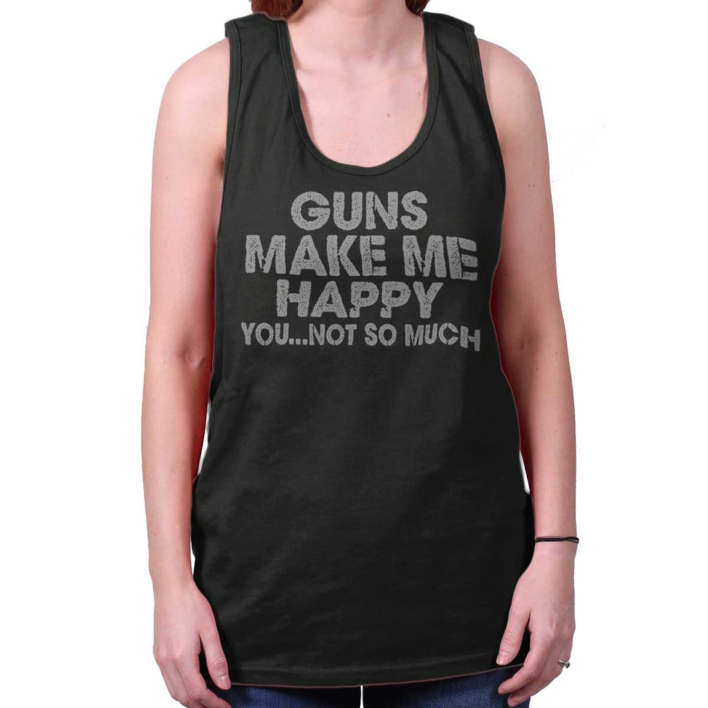Black|Guns Make Me Happy Tank Top|Tactical Tees