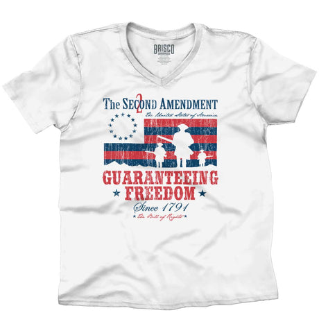 White|Guaranteeing Freedom V-Neck T-Shirt|Tactical Tees
