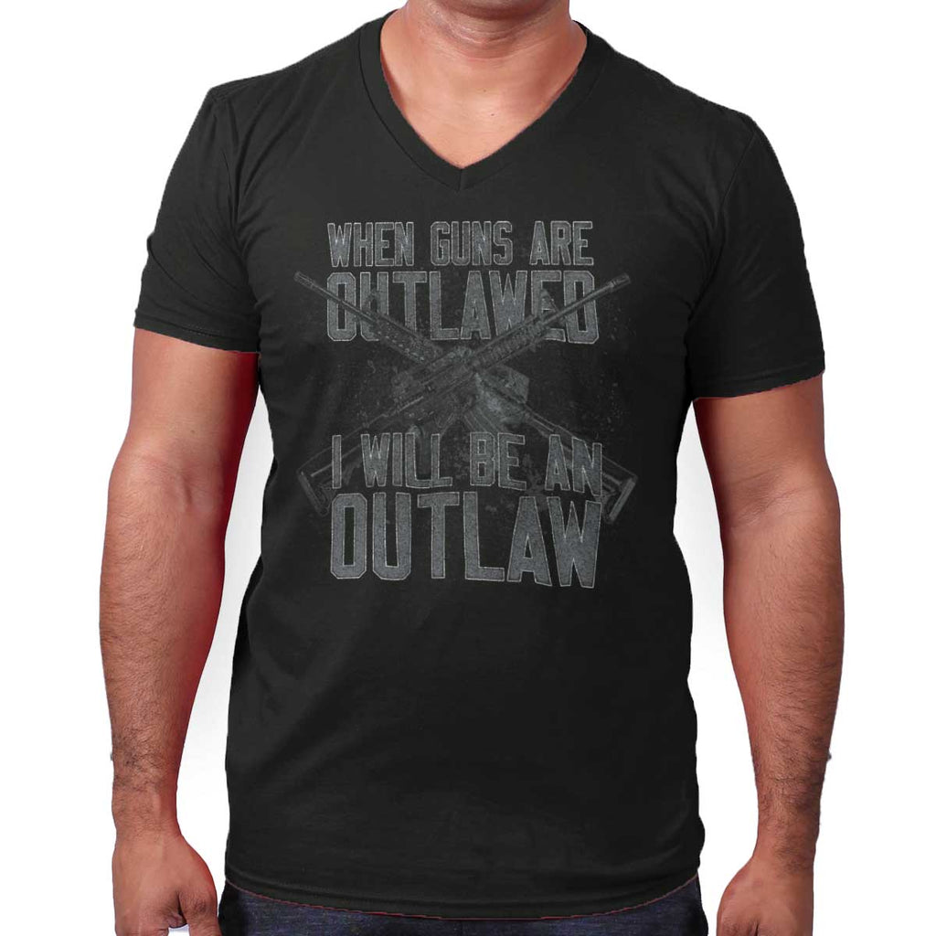 Black|Outlaw V-Neck T-Shirt|Tactical Tees