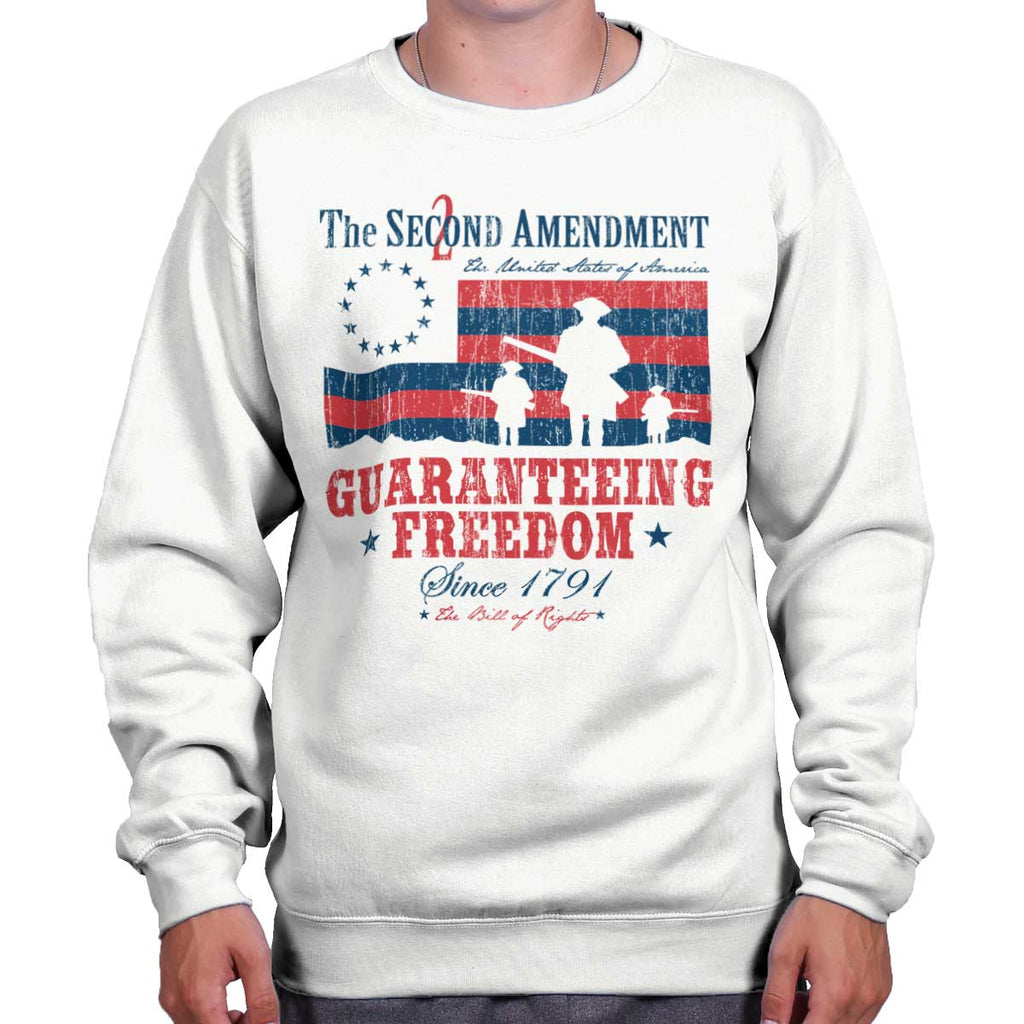 White|Guaranteeing Freedom Crewneck Sweatshirt|Tactical Tees