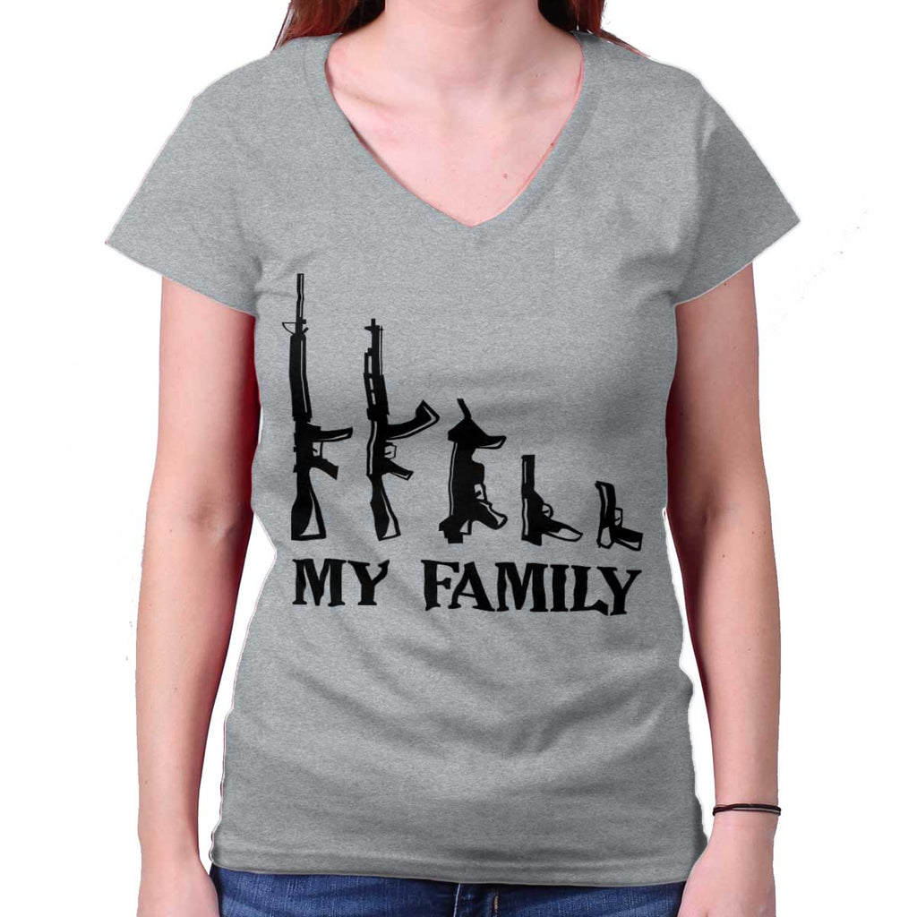 SportGrey|My Family Junior Fit V-Neck T-Shirt|Tactical Tees