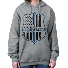 SportGrey|Blue Lives Matter Flag Hoodie|Tactical Tees