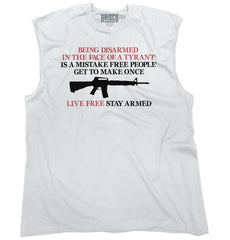 White1|Live Free Stay Armed Sleeveless T-Shirt|Tactical Tees