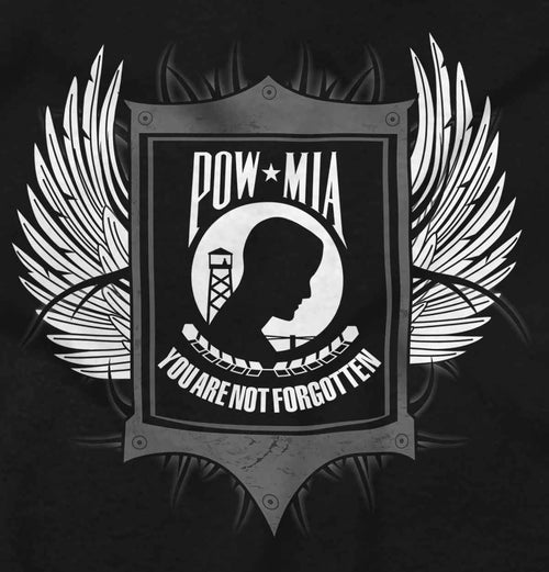 Black2|POW MIA You Are Not Forgotten V-Neck T-Shirt|Tactical Tees