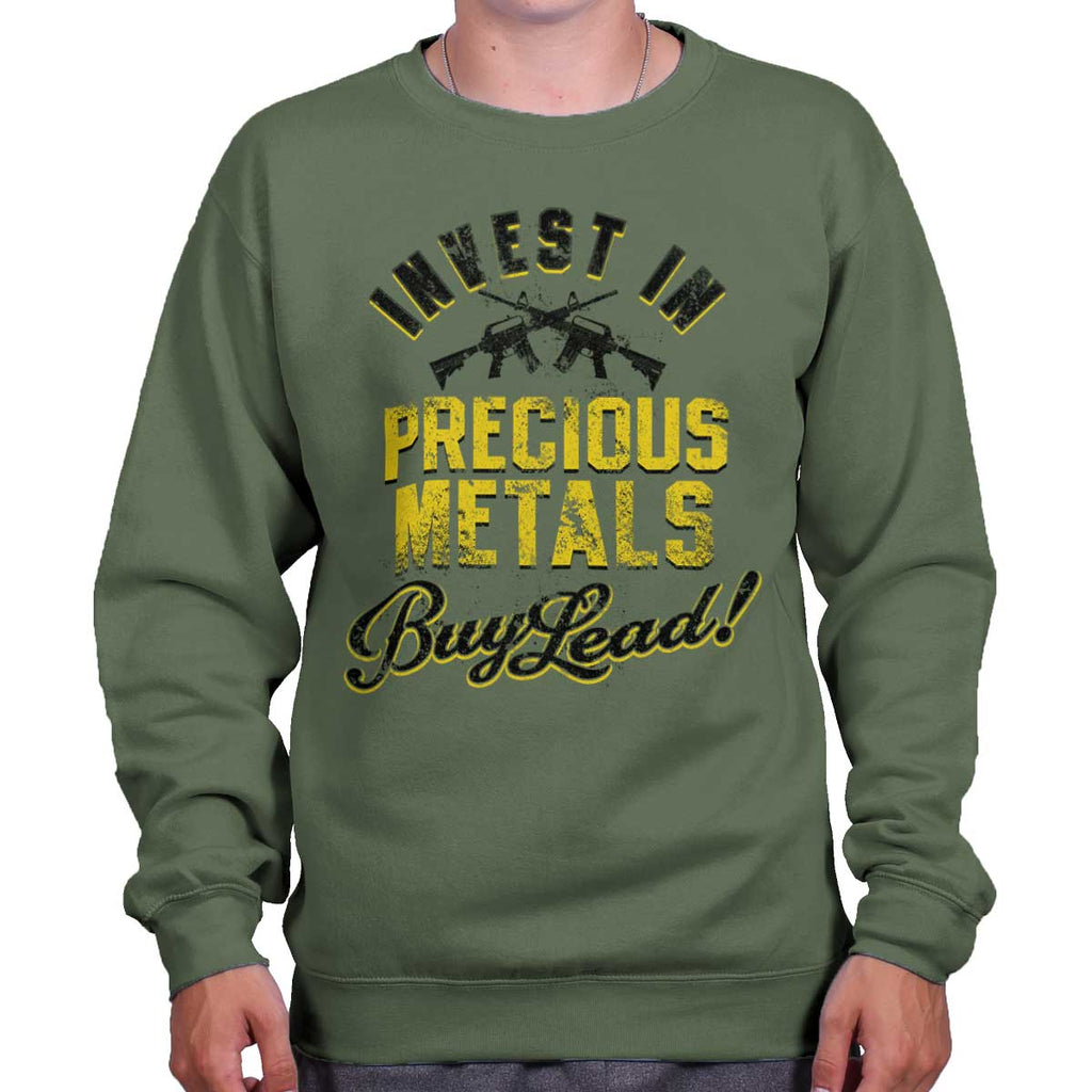 MilitaryGreen|Precious Metals Crewneck Sweatshirt|Tactical Tees