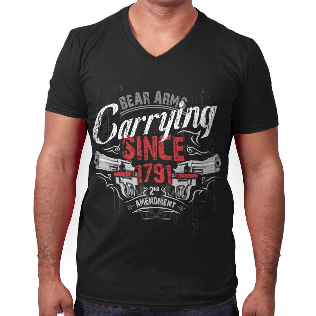 Black|Carrying Since V-Neck T-Shirt|Tactical Tees