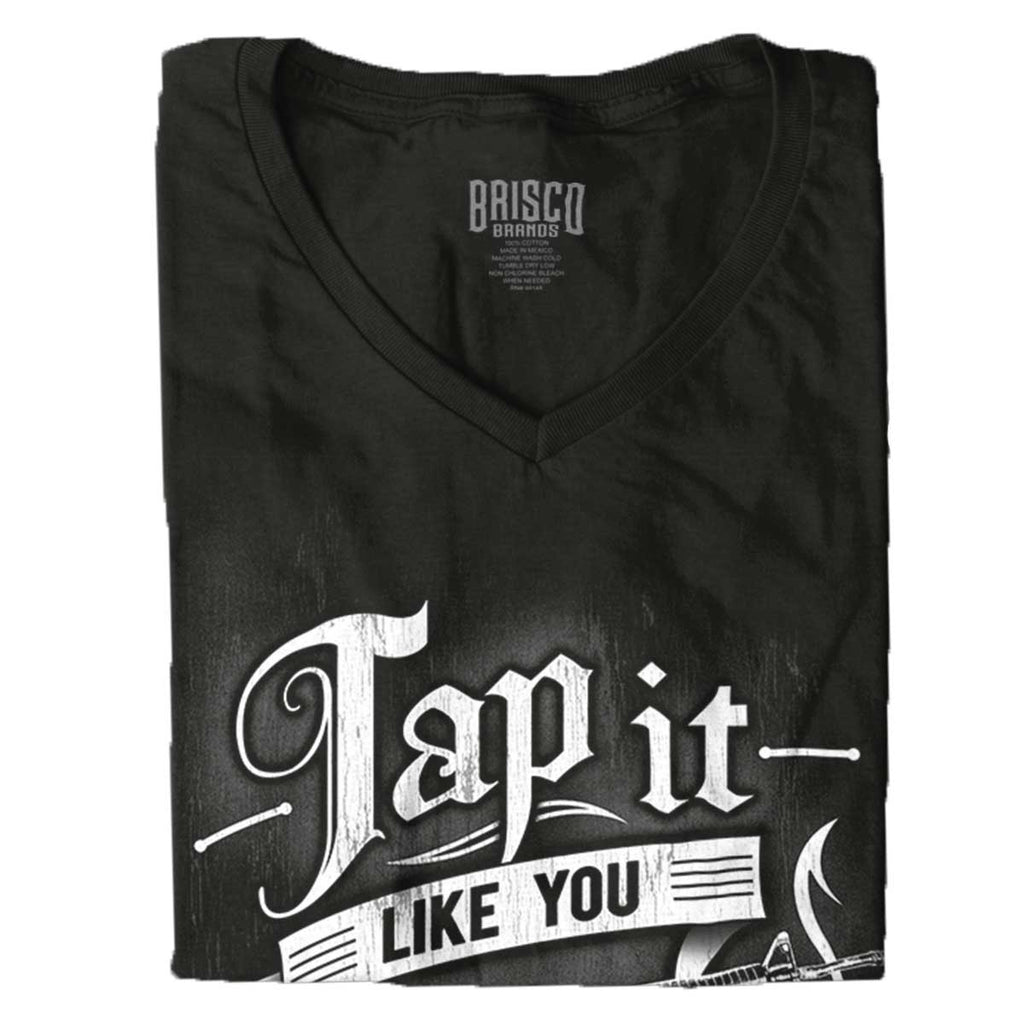 Black|Tap It Like You Mean It Junior Fit V-Neck T-Shirt|Tactical Tees