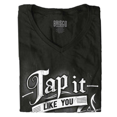 Black|Tap It Like You Mean It Junior Fit V-Neck T-Shirt|Tactical Tees