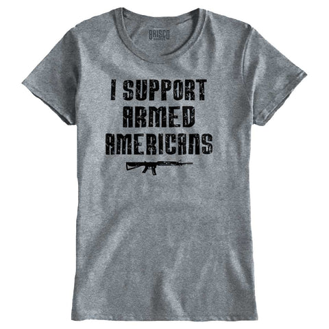 SportGrey|Support Armed Americans Ladies T-Shirt|Tactical Tees