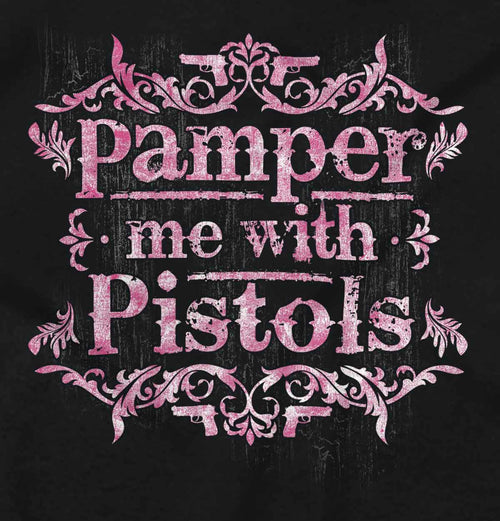 Black2|Pamper Me With Pistols Junior Fit V-Neck T-Shirt|Tactical Tees