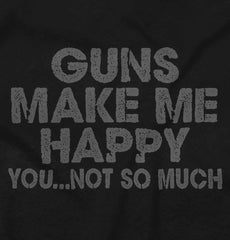 Black2|Guns Make Me Happy Junior Fit V-Neck T-Shirt|Tactical Tees