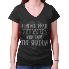 Black|I Am the Shadow Junior Fit V-Neck T-Shirt|Tactical Tees