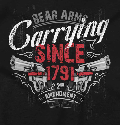 Black2|Carrying Since Junior Fit V-Neck T-Shirt|Tactical Tees