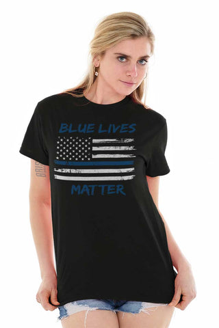 Male_Black1|Blue Lives Matter Horizontal T-Shirt|Tactical Tees