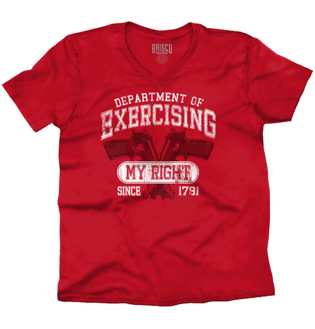 CherryRed|DepartMalet of Exercising My Right V-Neck T-Shirt|Tactical Tees