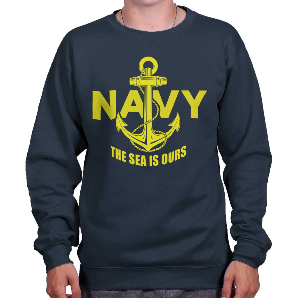 Navy|Sea is Ours Crewneck Sweatshirt|Tactical Tees