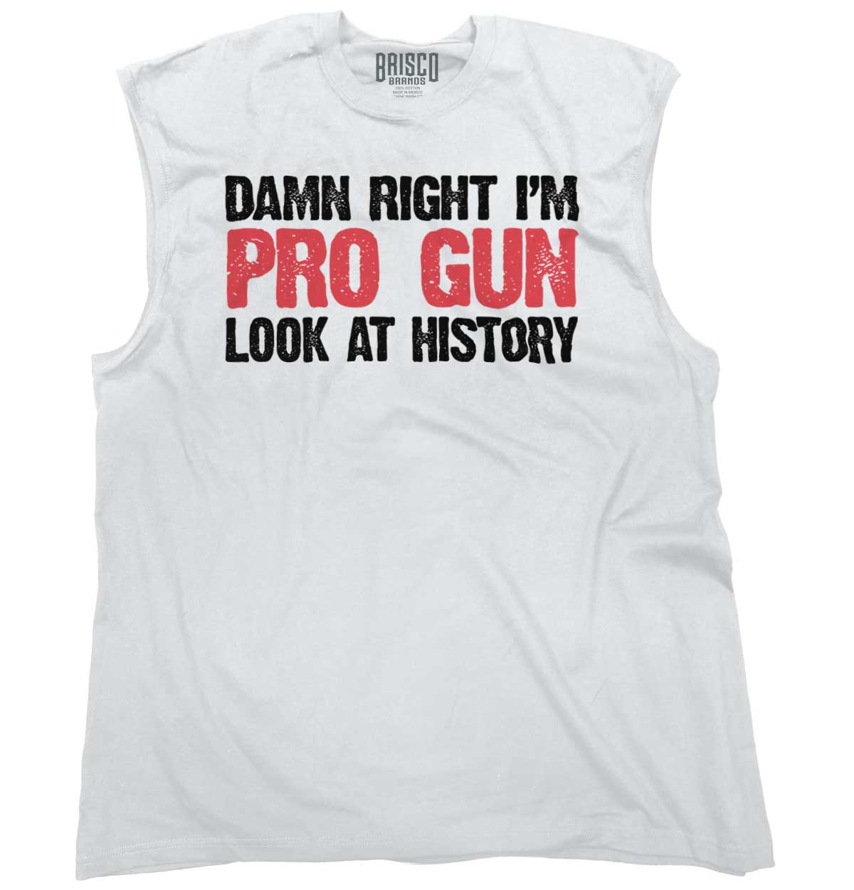 White1|Pro Gun Sleeveless T-Shirt|Tactical Tees