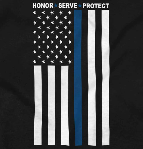 Black2|Blue Lives Matter Vertical Crewneck Sweatshirt|Tactical Tees